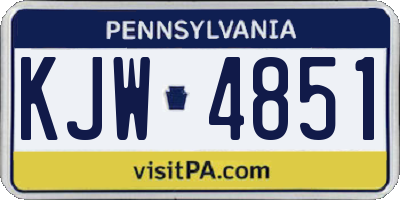 PA license plate KJW4851