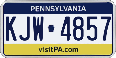 PA license plate KJW4857