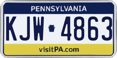 PA license plate KJW4863