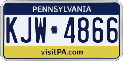 PA license plate KJW4866
