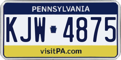 PA license plate KJW4875