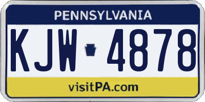 PA license plate KJW4878