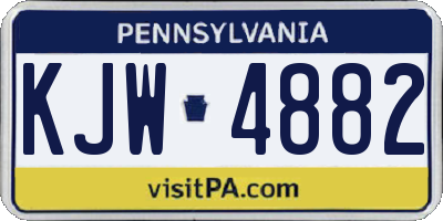 PA license plate KJW4882
