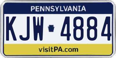PA license plate KJW4884