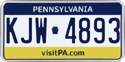 PA license plate KJW4893