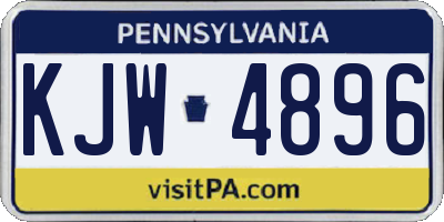 PA license plate KJW4896