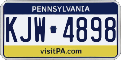 PA license plate KJW4898