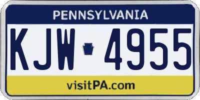 PA license plate KJW4955