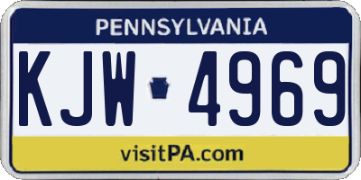 PA license plate KJW4969