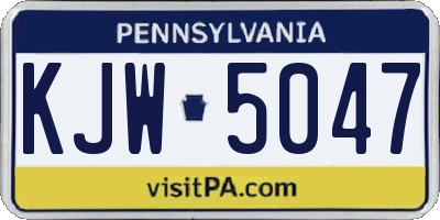 PA license plate KJW5047