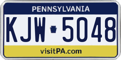 PA license plate KJW5048