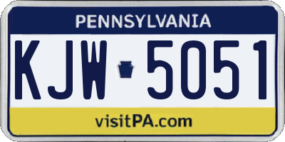 PA license plate KJW5051