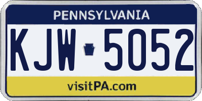 PA license plate KJW5052