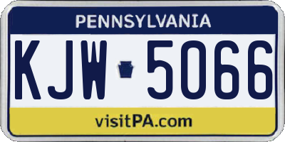 PA license plate KJW5066
