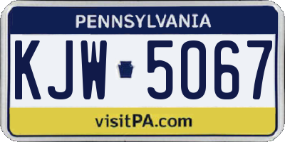 PA license plate KJW5067