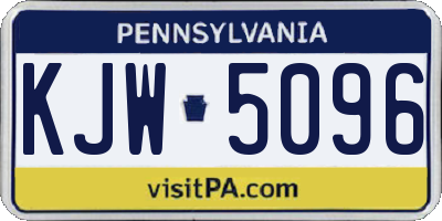 PA license plate KJW5096