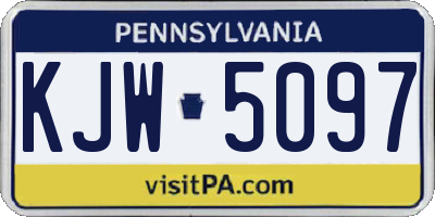 PA license plate KJW5097
