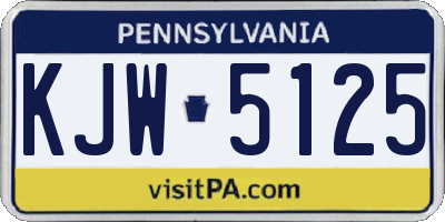 PA license plate KJW5125