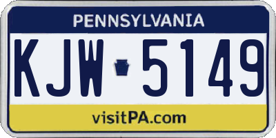 PA license plate KJW5149