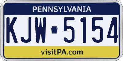 PA license plate KJW5154