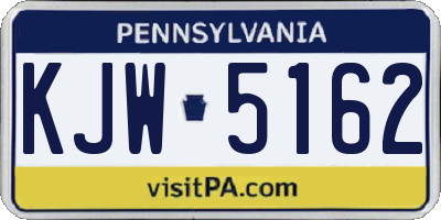 PA license plate KJW5162