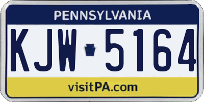 PA license plate KJW5164