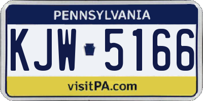 PA license plate KJW5166