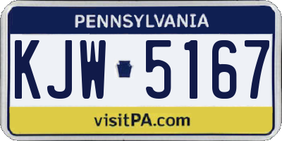PA license plate KJW5167