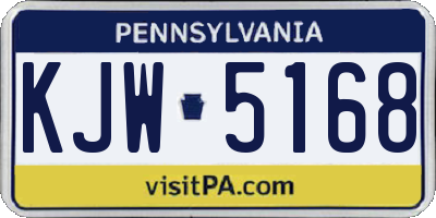 PA license plate KJW5168