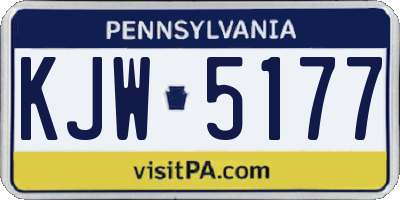 PA license plate KJW5177