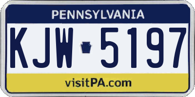 PA license plate KJW5197