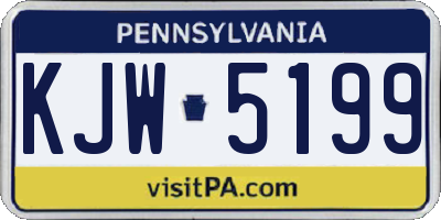 PA license plate KJW5199