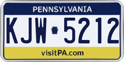 PA license plate KJW5212