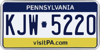 PA license plate KJW5220