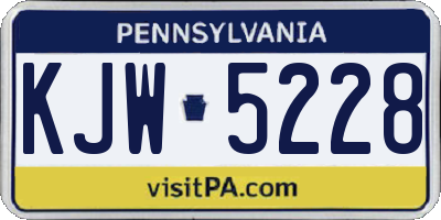PA license plate KJW5228