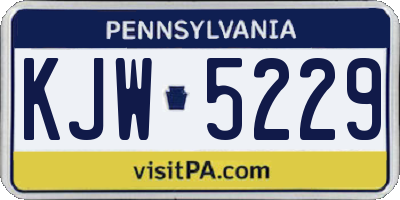 PA license plate KJW5229