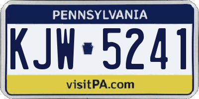 PA license plate KJW5241
