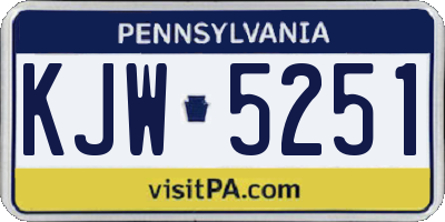 PA license plate KJW5251