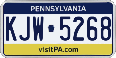 PA license plate KJW5268