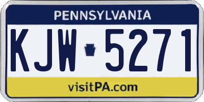PA license plate KJW5271