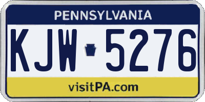 PA license plate KJW5276