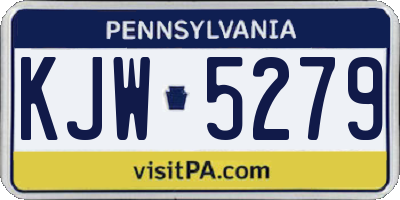 PA license plate KJW5279