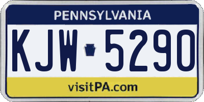PA license plate KJW5290