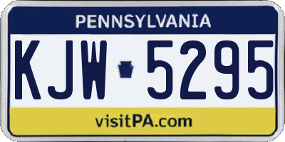 PA license plate KJW5295