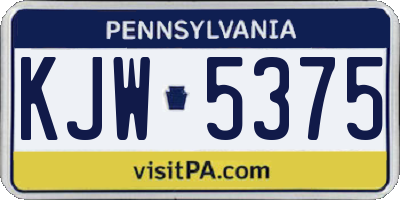 PA license plate KJW5375