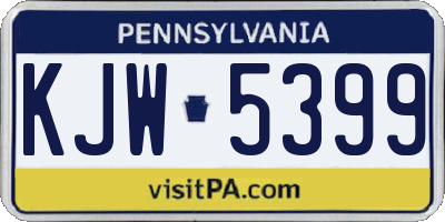PA license plate KJW5399