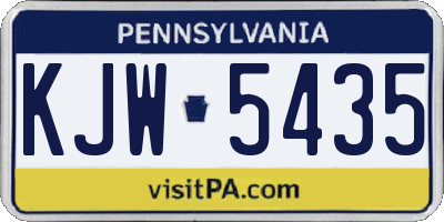 PA license plate KJW5435