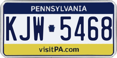 PA license plate KJW5468