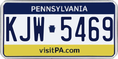 PA license plate KJW5469