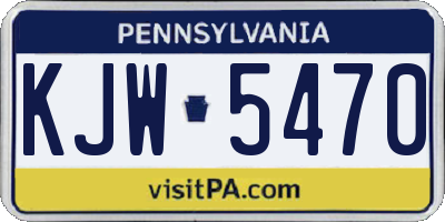 PA license plate KJW5470